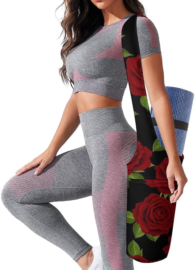Meaudiwes Stylish Yoga Mat Bags Sports Yoga Totes Fits Most Size Mats Exercise Mat Carrier Storage Bag Yoga Gifts for Women