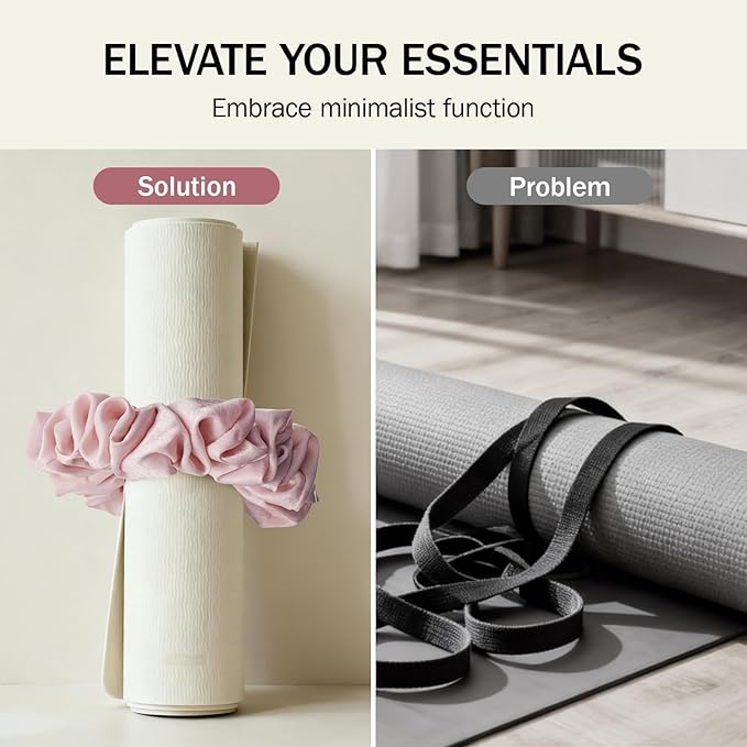 Slim Panda Yoga Mat Scrunchie,Style & Cute Mat Strap,Stretchable Velvet Fabric Fits All Standard Yoga Mats (mat not included)