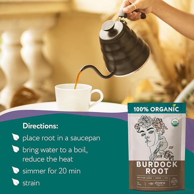 Premium Burdock Root Organic (16 oz.) - Greater Burdock Root Tea Loose - Raíz De Bardana Organica 우엉차