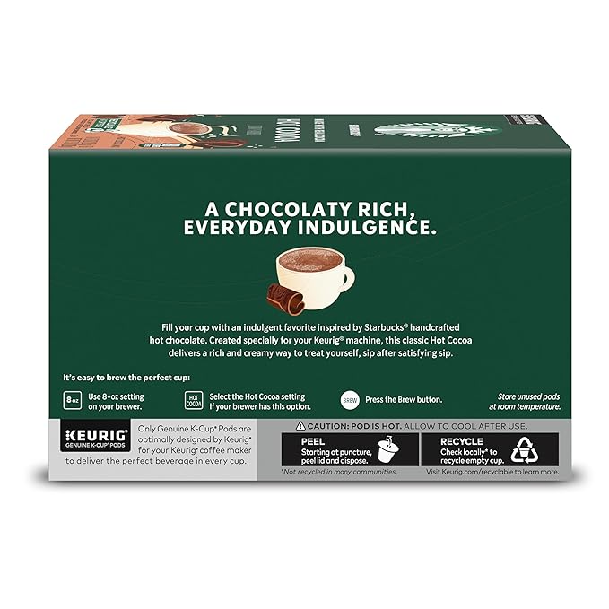 Starbucks K-Cup Coffee Pods, Flavored Hot Cocoa, Classic Hot Cocoa, 60 Keurig Pods