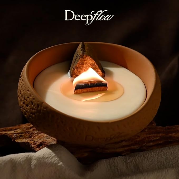DeepFlow Spiritual Healing Candle, Tiger's Eye Grounded Confidence, Prosperity Action Ritual for Focus, Natural Mind Wellness Blend, Steadying Warm Wood Scent for Workspace Wellness (Tiger’s Eye)