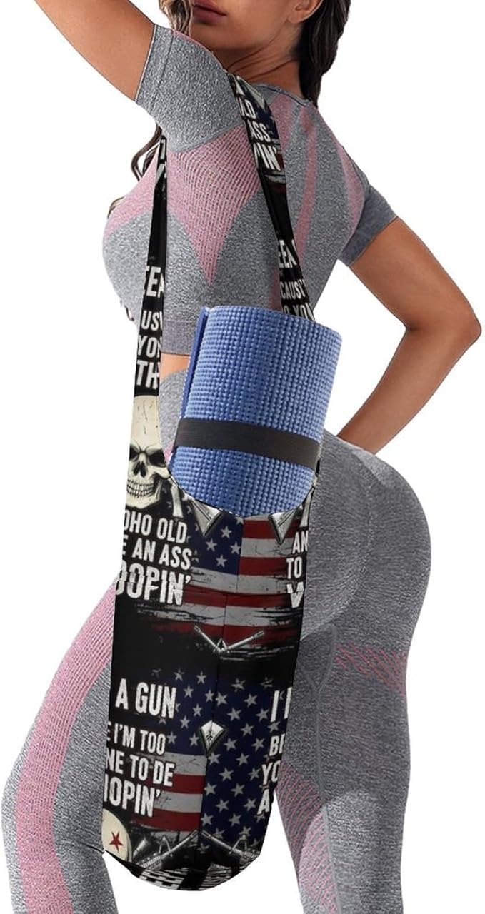 Aiyoolee Portable Yoga Mat Carrier Single Shoulder Bag with Pocket Spacious for Yoga Gym Fitness Travel