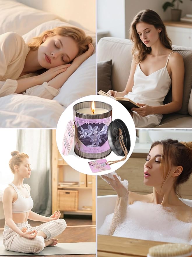 Scented Candles for Home, 8oz Soy Candle, 50H Burn, Vanilla Aromatherapy, White Candle in Gift Box, Perfect for Birthday, Mother's Day, Christmas