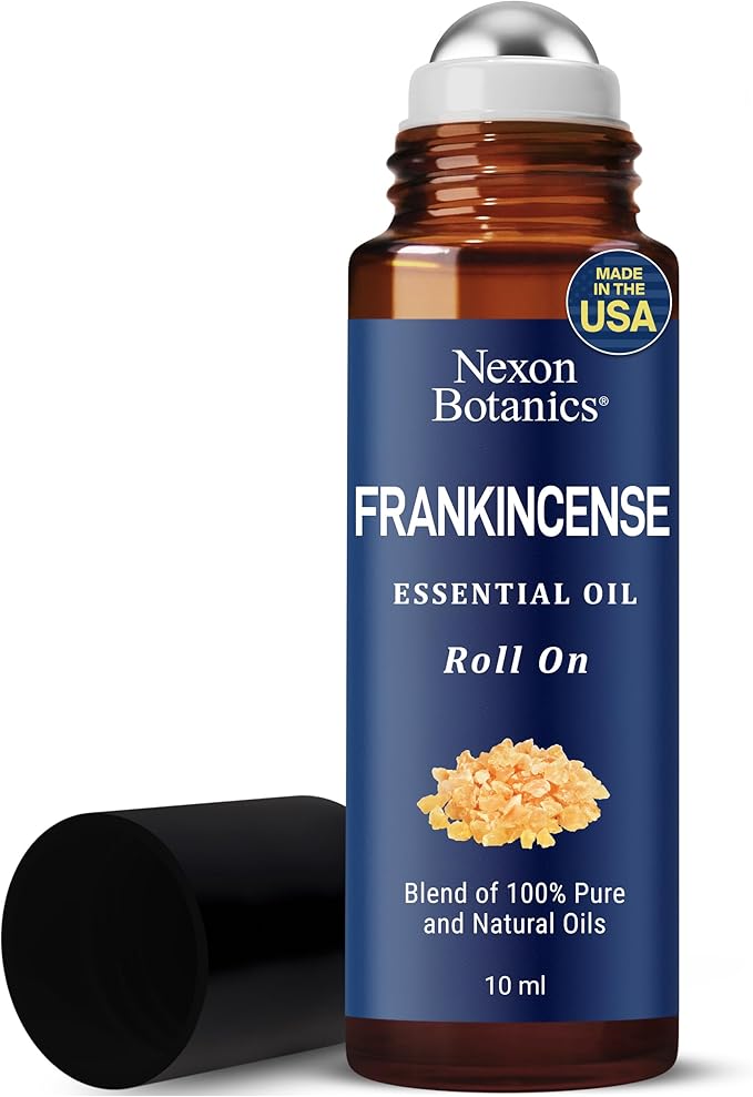 Frankincense Essential Oil Roll-On Blend 10 ml - Pure, Natural Oil with Grapeseed for Aromatherapy & Skin Care - Nexon Botanics