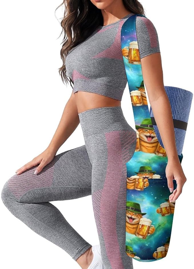 Aiyoolee Fashion Yoga Mat Bag with Large Pocket, Long Tote Yoga Bag Fit Most Mats Accessories