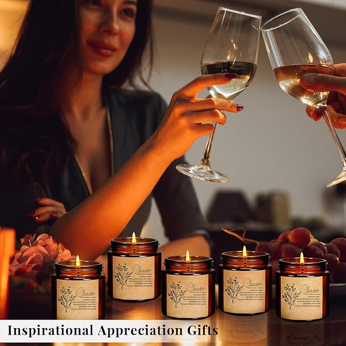 Fumete 10 Pcs Jars Scented Soy Candles 3.5 oz May You Be Proud of The Difference Candles Valentines Team Thank You Gifts Employees Coworker Appreciation Volunteers Nurse Teachers(Amber,Coordinator)