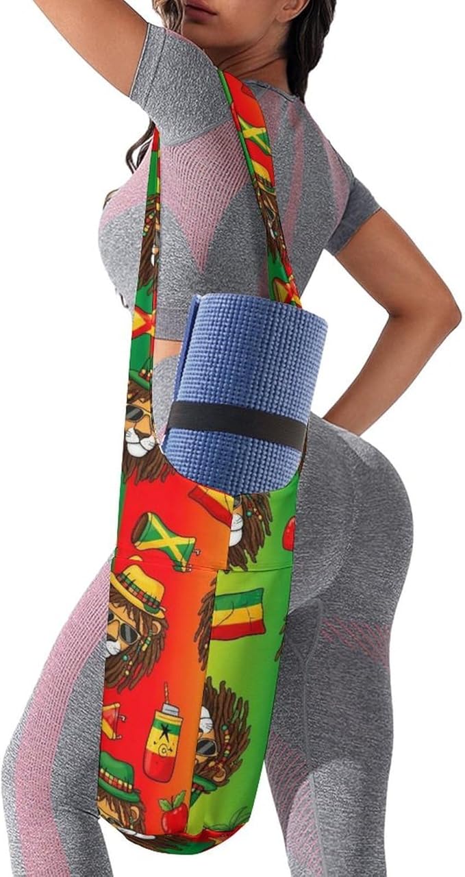 Aiyoolee Spacious Yoga Mat Storage Bag Single Shoulder Portable Carrier with Pocket for Gym Yoga Fitness