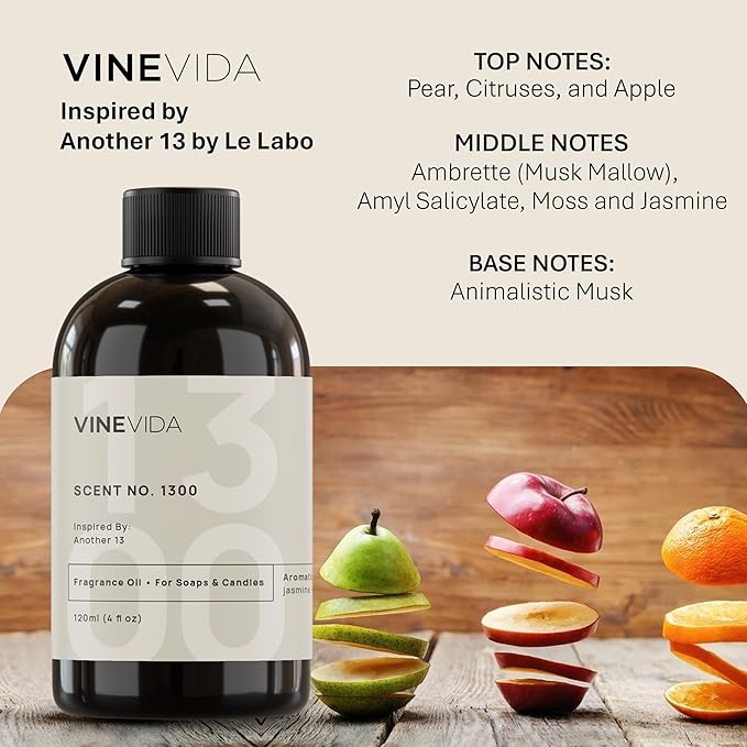 VINEVIDA [128oz] Scent No.1300 Fragrance Oil for Candle & Soap Making - Made in USA Natural Candle Scents