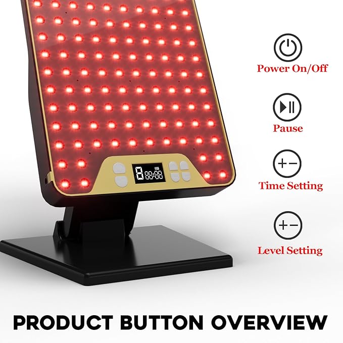 Red Light Therapy Device,Portable LED Red Infrared Light Device with 630nm, 660nm & 850nm Combination Light for Face and Body, 9 Adjustable Timer Settings, Adjustable Angle, Includes Goggles,Black