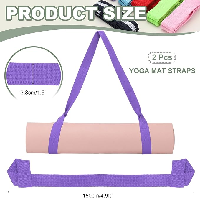 YELARXI Yoga Mat Straps for Carrying, Adjustable Exercise Mat Sling Holder Multi Purpose Mats Carrier