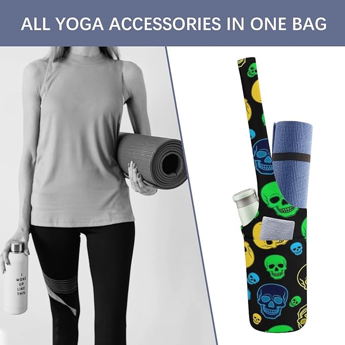 Aiyoolee Spacious Yoga Mat Storage Bag Single Shoulder Portable Carrier with Pocket for Gym Yoga Fitness