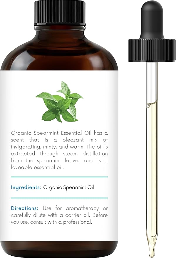 Handcraft Blends Organic Spearmint Essential Oil – 1 Fl Oz – 100% Pure and Natural – Premium Grade Essential Oil for Diffuser and Aromatherapy