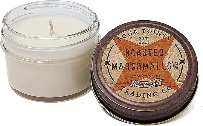 Roasted Marshmallow Scented Soy Aromatherapy Candle, Candles for Home Scented Variety, Use in Bath for Stress Relief and Relaxation, Ideal Gifts for Women 4 Oz w/Candle Jar