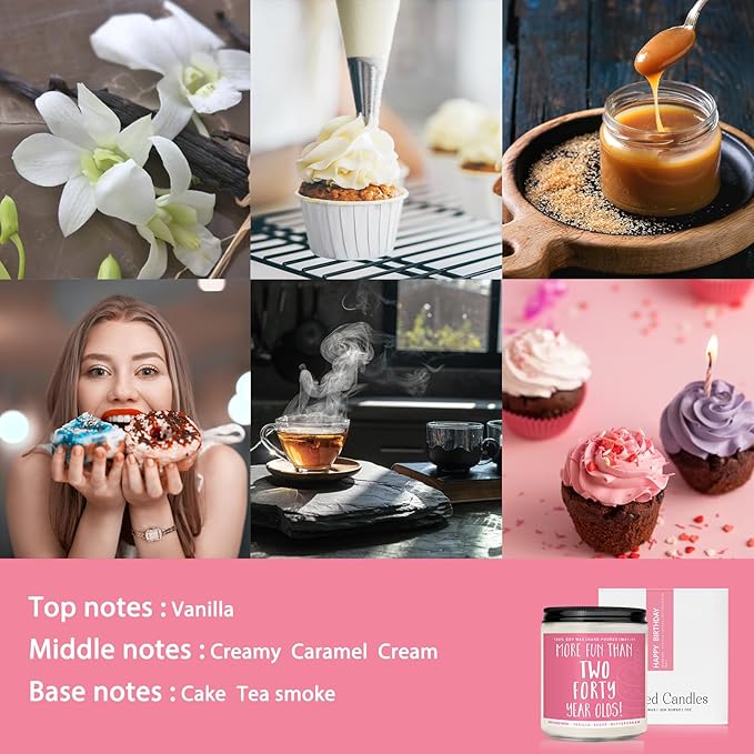 80th Birthday Gifts for Women, Perfect Birthday Present, Funny Presents for Mom, Friends, Wife, Sister, 7oz Vanilla Cream-Scented Candle