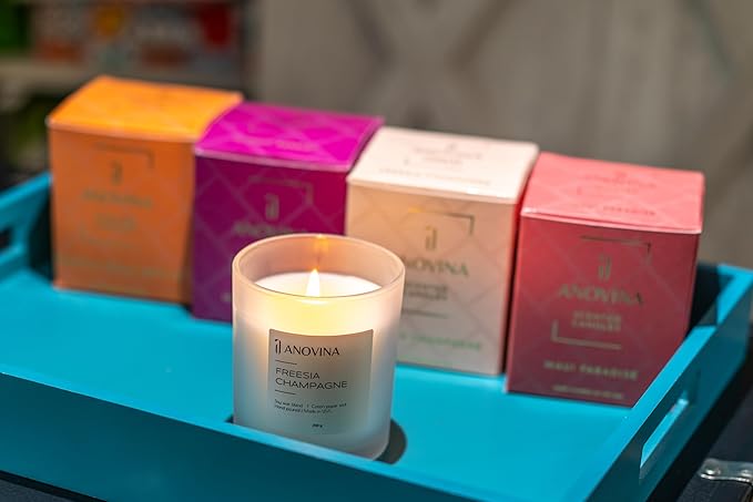 Champagne Toast Candle Gift – Luxury Freesia & Champagne Scent – Scented Candles for Women – Aromatherapy Candle Gift Box – Made in USA – Brown Glass Jar