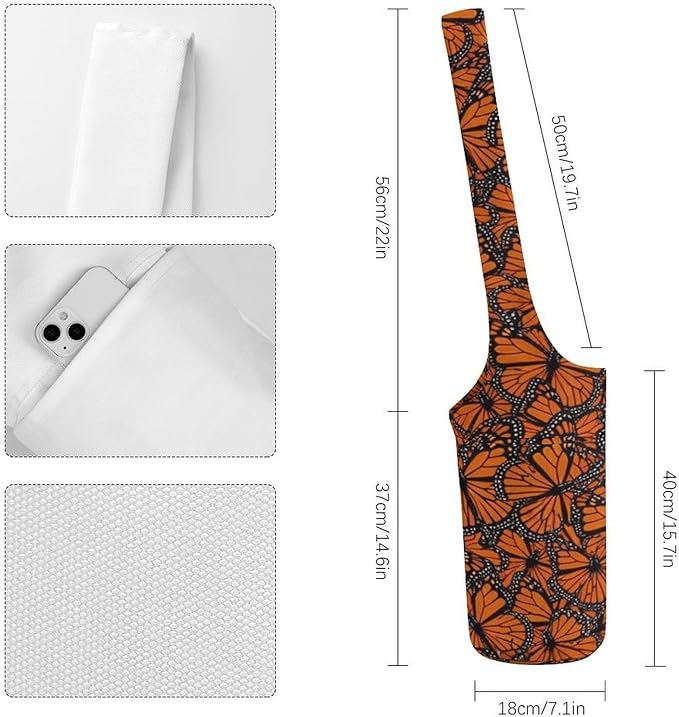 Meaudiwes Large Size Yoga Mat Bag with Long Strap, Yoga Mats Carrier Storage Bag, Exercise Mat Holder Accessories