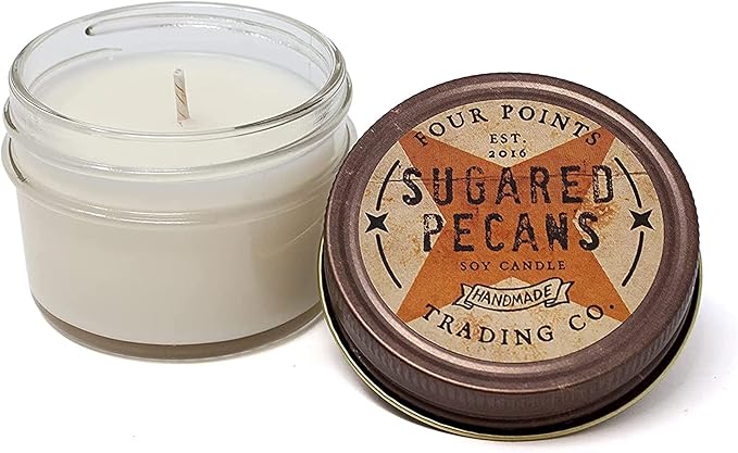 Sugared Pecans Scented 4 Oz Soy Aromatherapy Candle w/Jar - Four Points Trading Co.