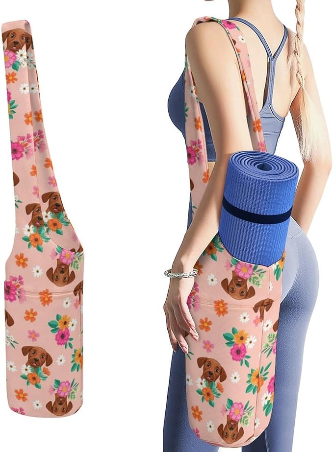 Meaudiwes Large Size Yoga Mat Bag with Long Strap, Yoga Mats Carrier Storage Bag, Exercise Mat Holder Accessories
