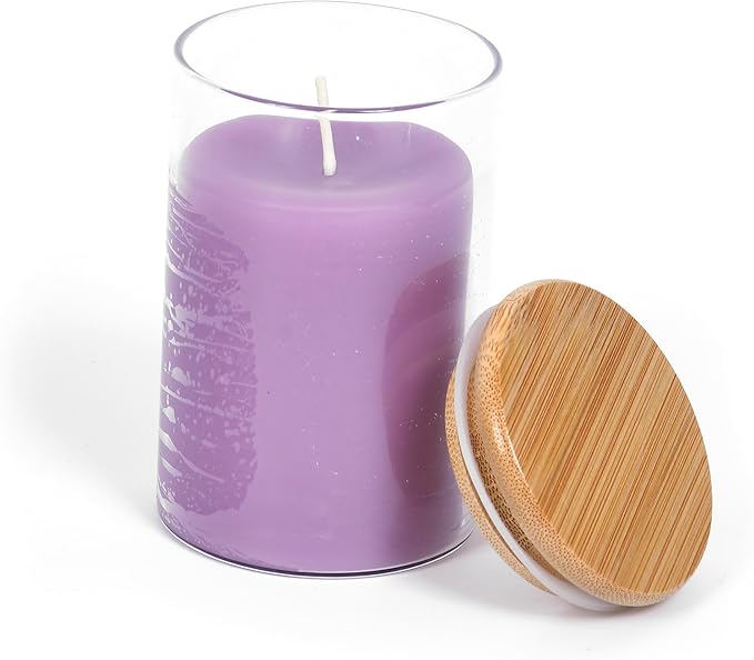 BeeTheLight Beeswax Jar Candle - 100% Pure USA Bees Wax in Glass Container - 33 Hours Burn Time - All Natural 100% Pure Beeswax & Lavender Essential Oil Candle - Handmade Decorative Jar Candle