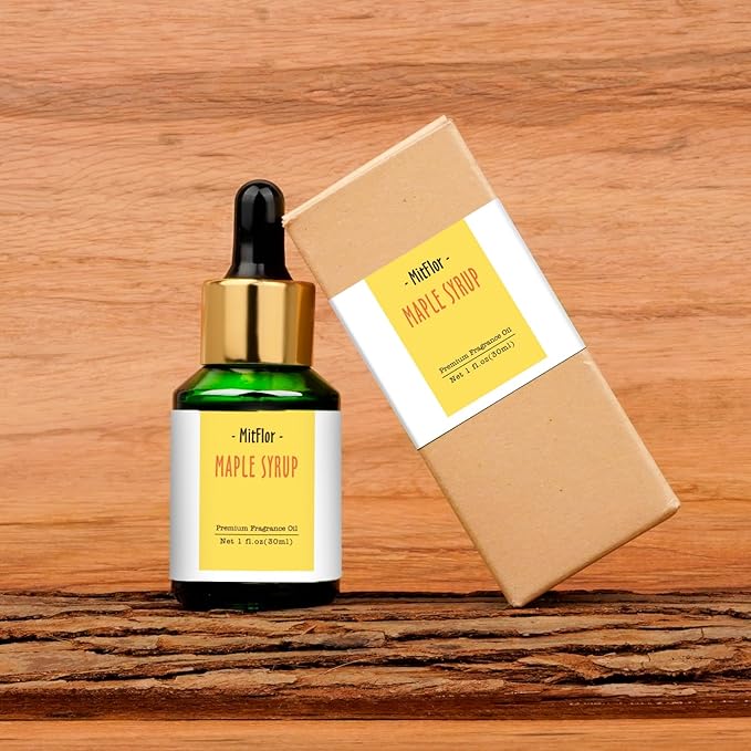 MitFlor Maple Syrup Fragrance Oil, 30ml Scented Essential Oils for Diffuser, Premium Fragrance Oil for Candle Soap Making, Sweet Fall Scent for Home Fragrance