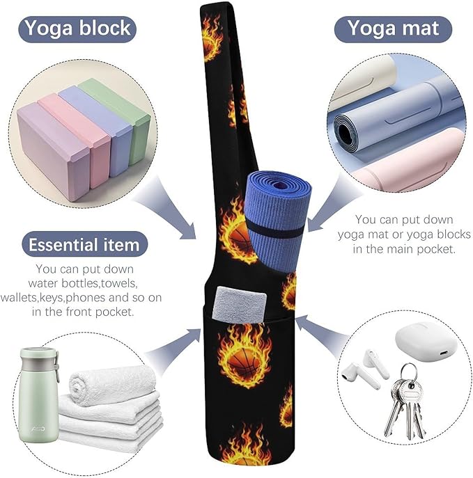 Aiyoolee Yoga Mat Bag for Women with Large Pocket, Yoga Gifts Accessories with Adjustable Shoulder Strap for Workout Stuff