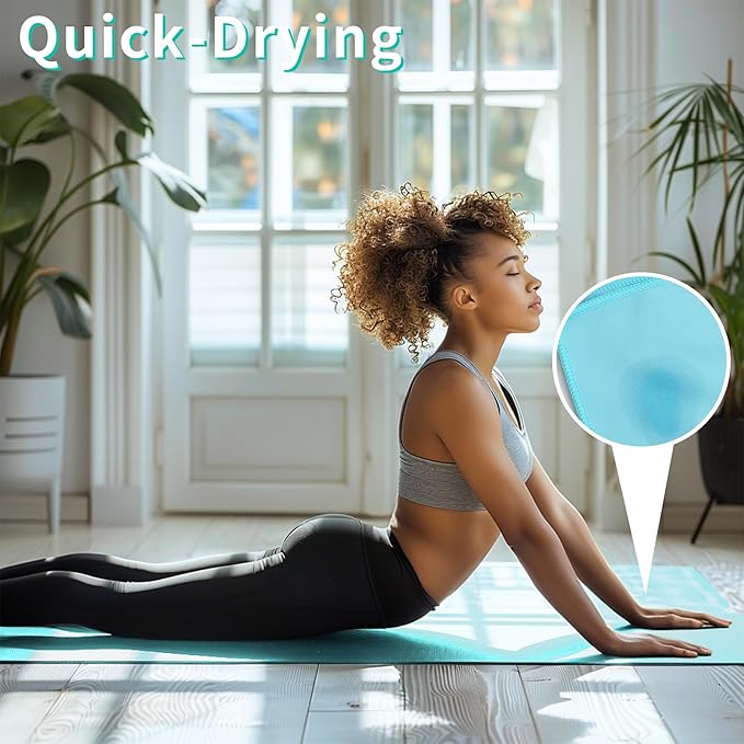 MIAOMIAO Non-Slip Hot Yoga Towel Set, Super Absorbent Microfiber in, 24.5" x 72" - Anti-Slip, Injury Free Design for Pilates, Yoga Mats, Exercise, and Fitness Gear