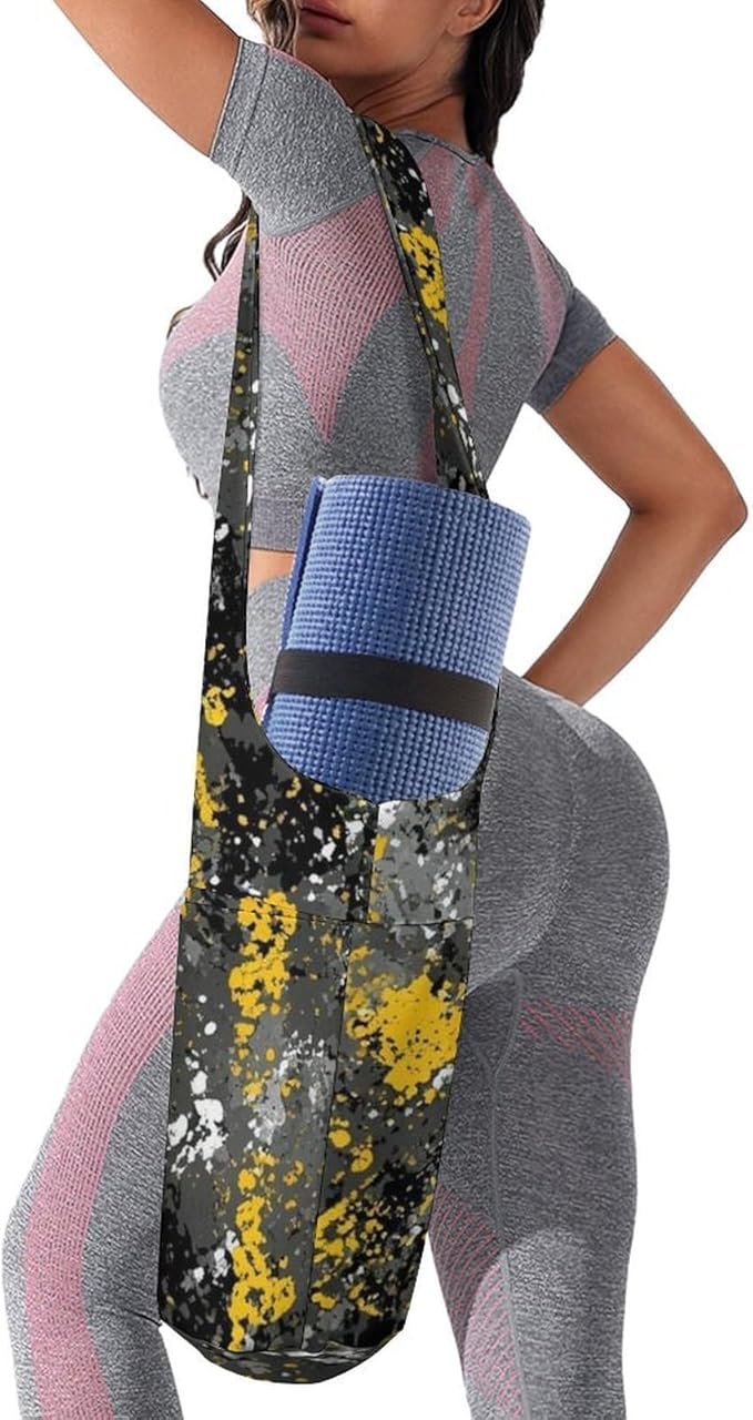 Meaudiwes Stylish Yoga Mat Bags Sports Yoga Totes Fits Most Size Mats Exercise Mat Carrier Storage Bag Yoga Gifts for Women