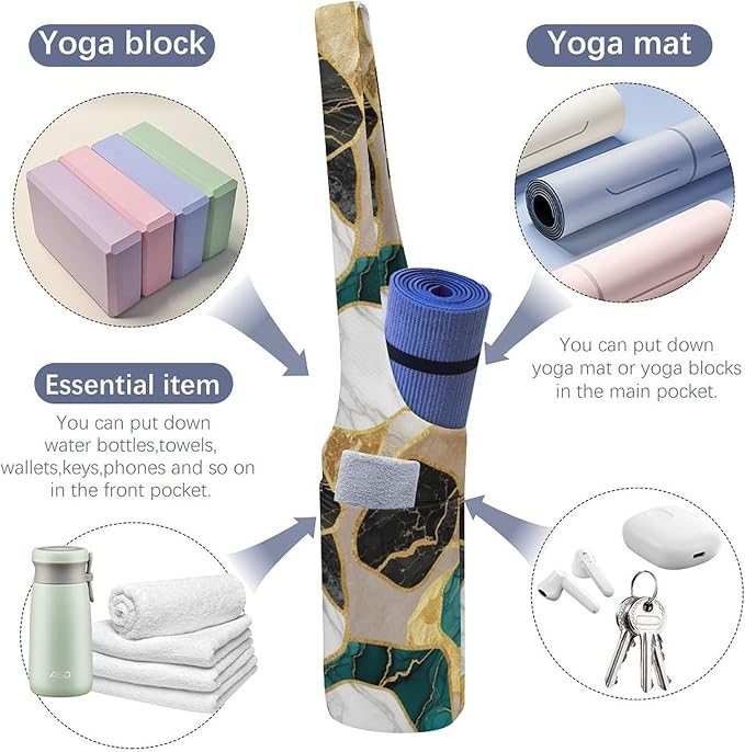 Aiyoolee Yoga Mat Carrier Portable Single Shoulder Strap Bag with Pocket for Gym Yoga Workout Travel