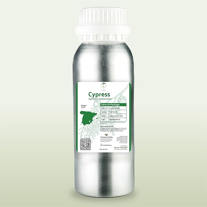 Cypress Essential Oil - Direct from Essential Oils SL in Mediterranean Spain - Aceite de Ciprés for Diffuser, 100% Pure Therapeutic Grade - Aromatheraphy, Skincare (2lbs)