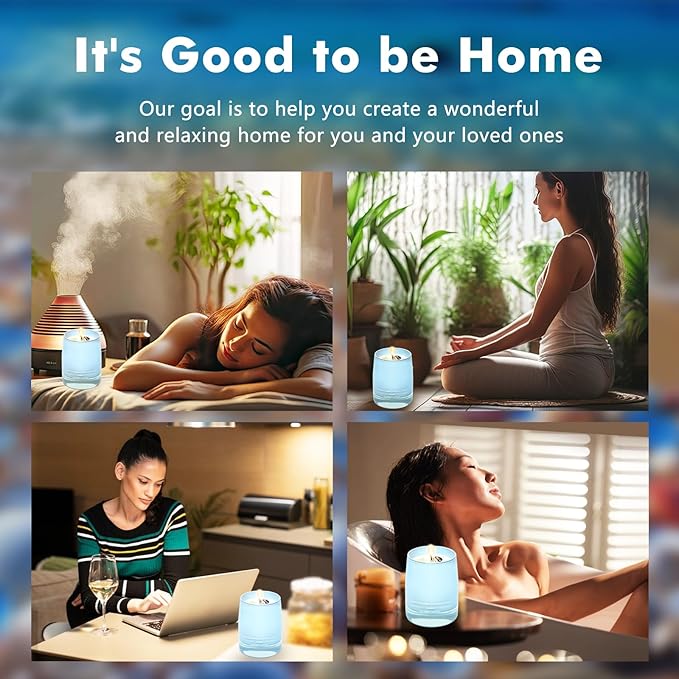 Ocean Scented Candles Gift for Women-10oz Aromatherapy Sea Beach Soy Candles for Home Scented with Healing Crystal inside-55H Burn Gifts for Christmas, Birthday, Women, Mother's Day