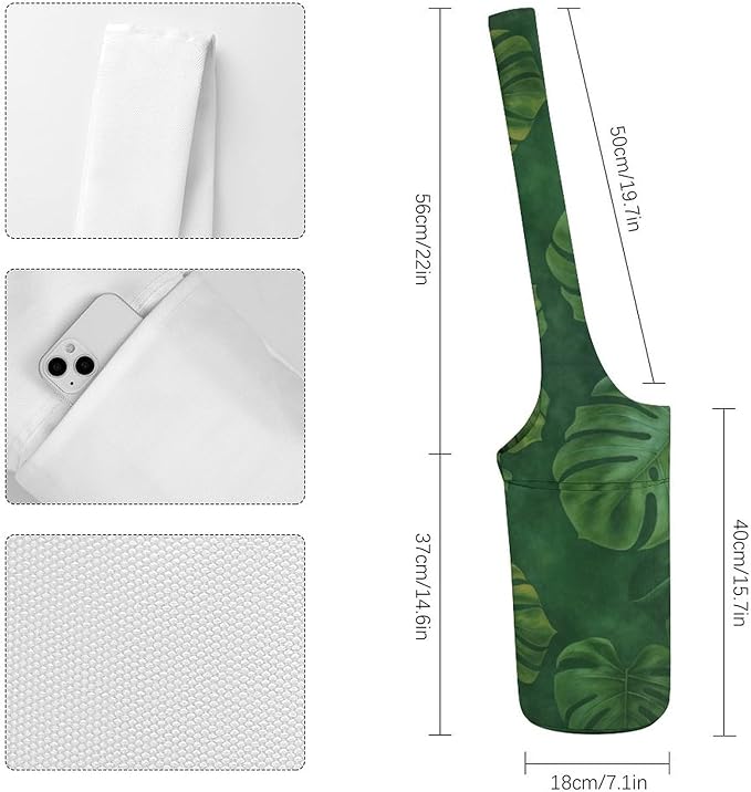 KKdskkds Vintage RoseYoga Mat Bag Large Opening Long Tote Yoga Mat with Pocket Fit Most Size Mats