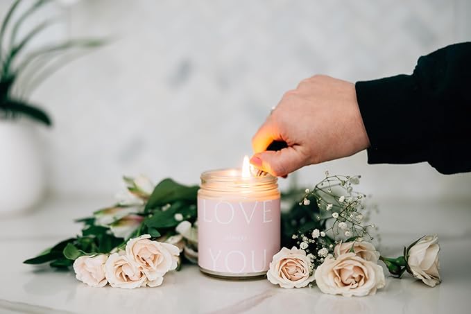 Fontana Candle Co. Celebration Collection, Love You Always – 9oz Scented Candle with Beeswax, Coconut Oil & Essential Oils – Wood Wick, Clean Burn – Non-Toxic Candles for Home & Room Décor