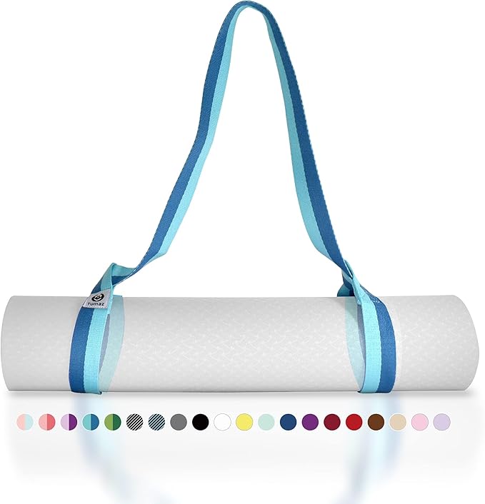 Tumaz Yoga Mat Strap [MAT NOT Included] (2 Sizes) with Extra Thick & Comfy Delicate Texture, Adjustable Yoga Mat Carrier