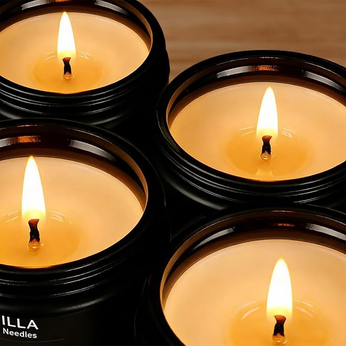 Scented Candles for Men Gift Set, Masculine Soy Candle Set with Leather, Smoke & Oak Scents – 4 Pack Manly Aromatherapy Candles for Home, Office & Relaxation Gifts for Him