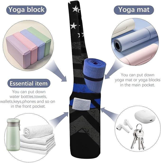 Aiyoolee Yoga Mat Bag Large Tote Carrier Holder with Water Bottle Pocket Yoga Bags