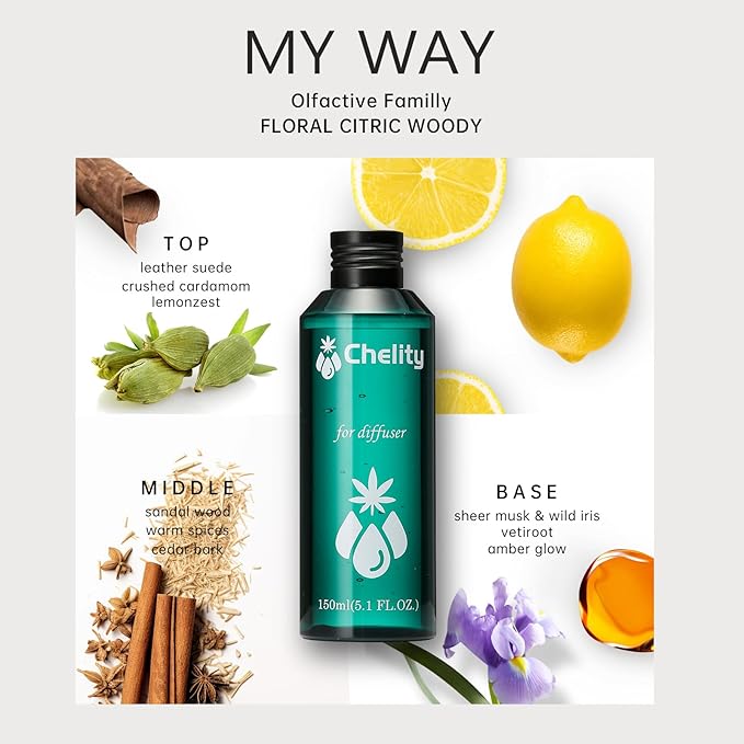 Chelity Hotel Collection Diffuser Essential Oil, 2.1 Fl Oz (60ml),Home Luxury Aroma,Fragrance Diffuser Oils-Diffuser Oil for Aromatherapy, Compatible with Waterless Ultrasonic Diffusers(2.1, My Way)