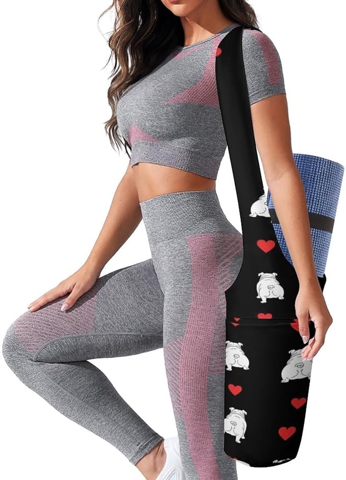 Aiyoolee Women's Portable Yoga Mat Bag Single Shoulder Carrier with Pocket for Gym Yoga Workout Travel