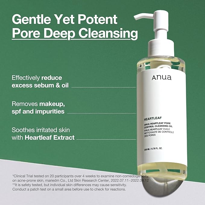 Anua Heartleaf Pore Control Cleansing Oil, Oil Cleanser for Face, Makeup Blackhead Remover, Korean Skin Care 6.76 fl oz(200ml) (original)