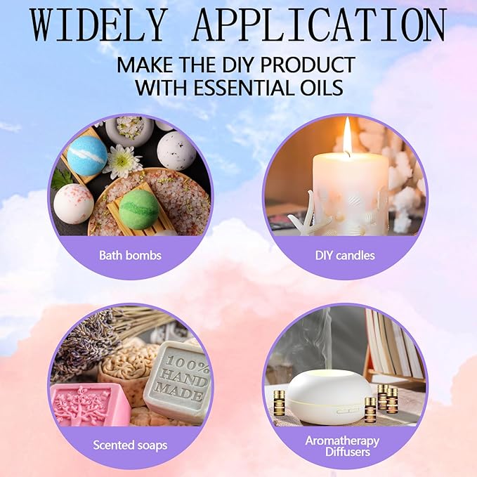 Essential Oils Set-Essential Oils-Perfect for Diffuser, Humidifier,Aromatherapy, Massage,Soap Making,Skin & Hair Care,30x5 ml