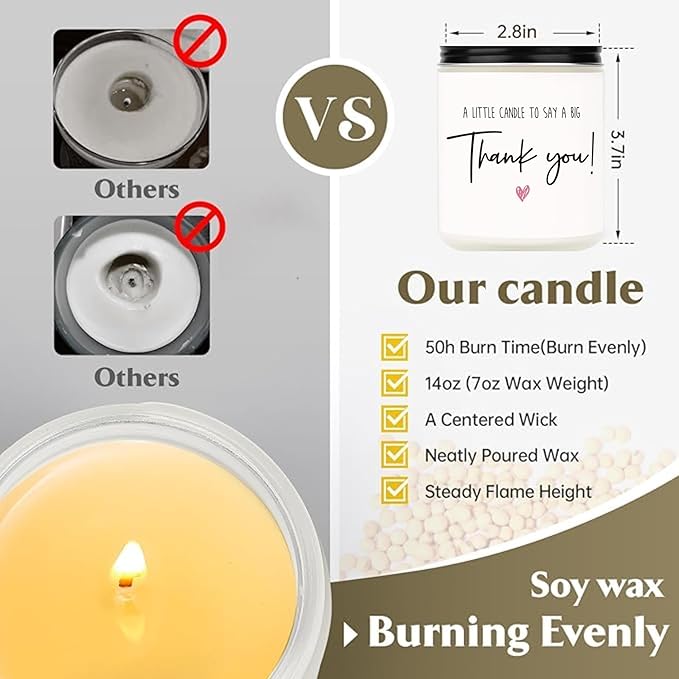 LOVERY Thank You Gifts for Women, Men, Mom, Dad, Coworkers, Nurse, Clients - Hostess Gifts for Women - Teacher, Boss, Employee, Friends, Farewell, Birthday, Appreciation Gifts, 10oz Soy Wax Candle