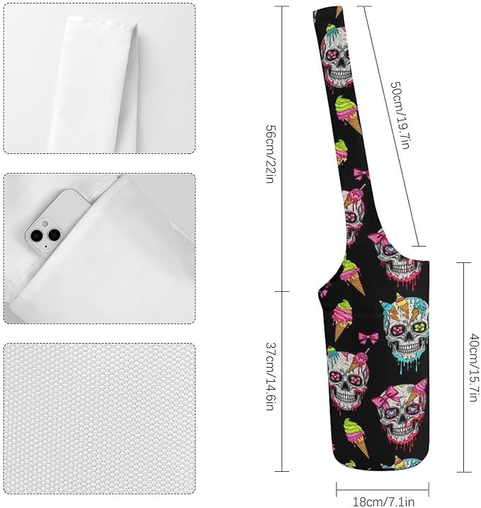 Aiyoolee Yoga Mat Carrier Portable Single Shoulder Strap Bag with Pocket for Gym Yoga Workout Travel
