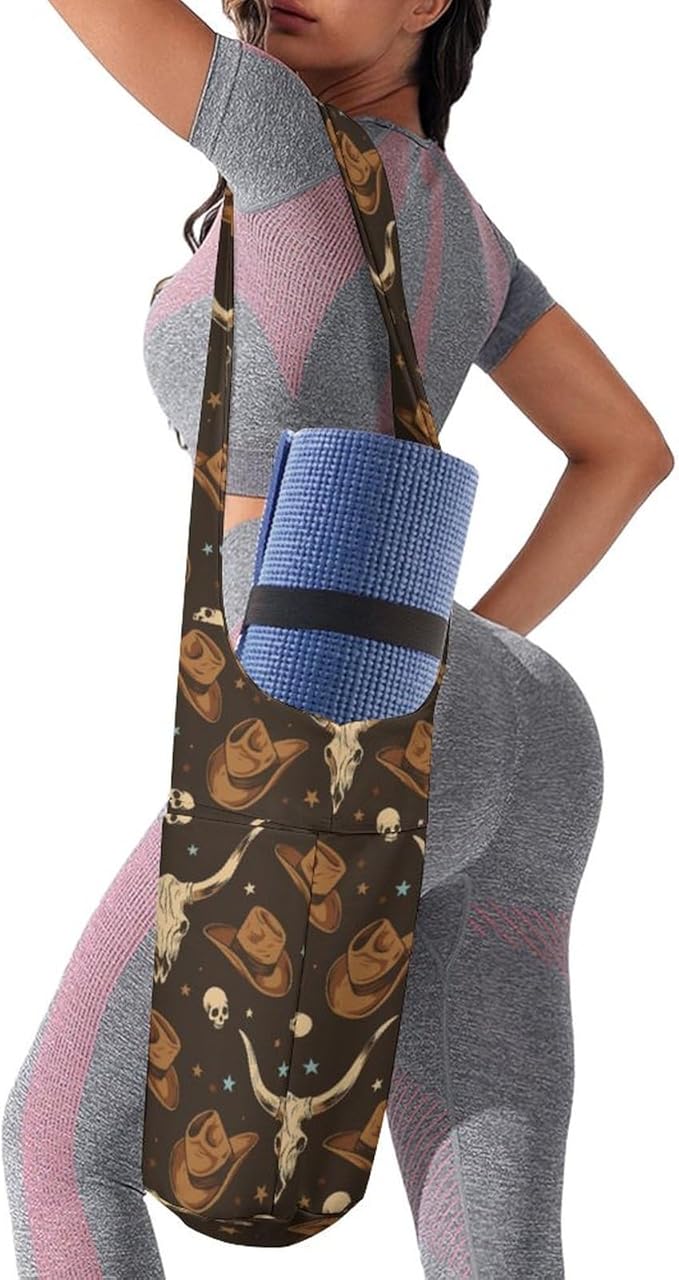 KKdskkds Lovely Pig And HeartYoga Mat Bag Large Opening Long Tote Yoga Mat with Pocket Fit Most Size Mats