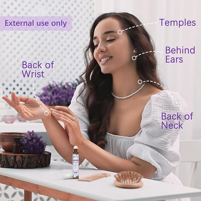 Lavender Essential Oil Roll On, Lavender Touch Essential Oil - 10 mL Roll On for Sleep and Relaxation
