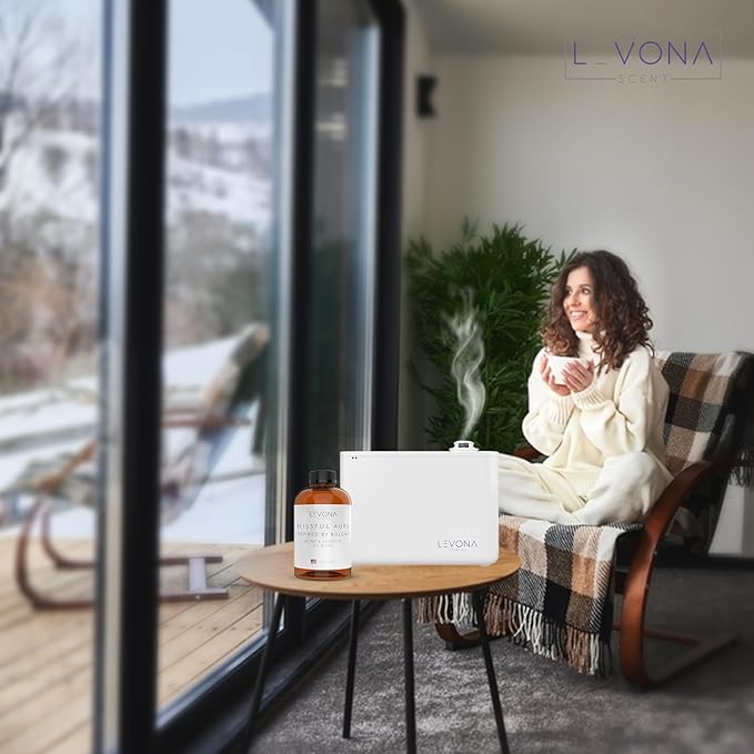 Levona Scent Essential Oils for Diffuser: Blissful Aura Diffuser Oil with Notes of Amber, Musk & Jasmine - Home Luxury Scents for Hotel - Fragrance Oil - 700 Ml Essential Oil