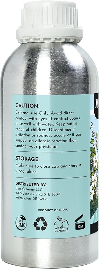 16 fl oz - Jasmine Essential Oil (100% Pure & Natural) Large Aluminum Bottle for Aromatherapy, Diffuser, Candle & Soap Making - Minamino Blends