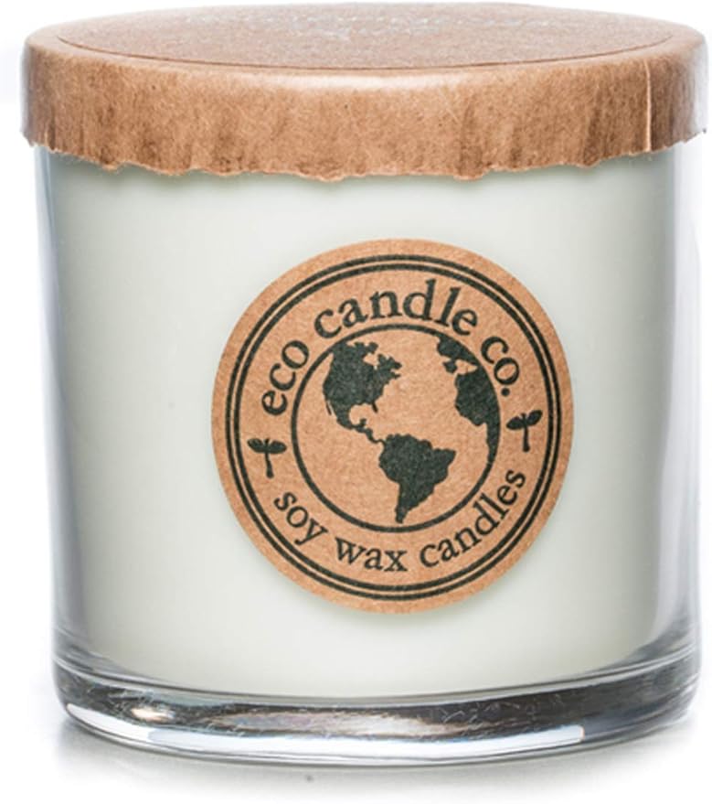 ECO CANDLE CO. Recycled Candle, Lemongrass Sage, 6 oz. - Scents of Lemongrass & Sage - 100% Soy Wax, No Lead, Kraft Paper Label & Lid, Hand Poured, Phthalate Free, Made from Midwest Grown Soybeans