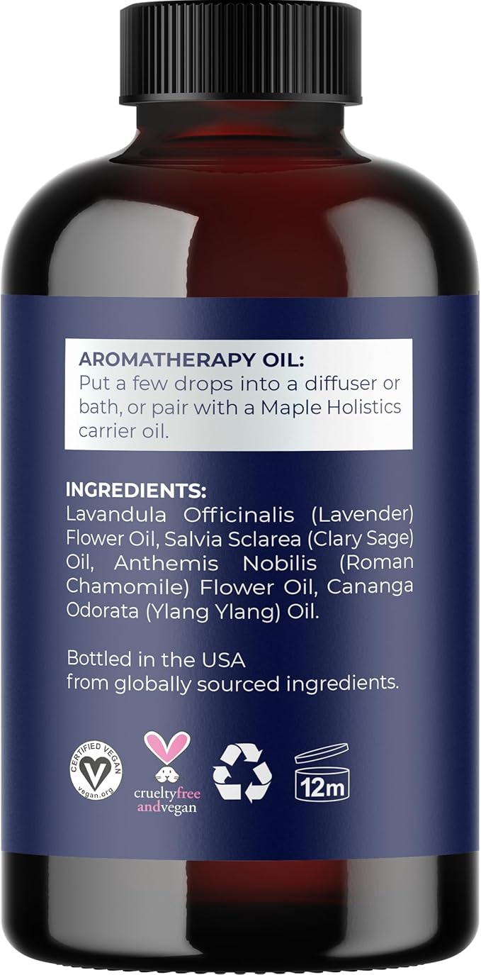 Sleep Essential Oil Blend for Diffuser - Dream Essential Oil for Diffusers Aromatherapy and Wellness with Ylang-Ylang Clary Sage Roman Chamomile and Lavender Essential Oil for Nighttime Support 4oz