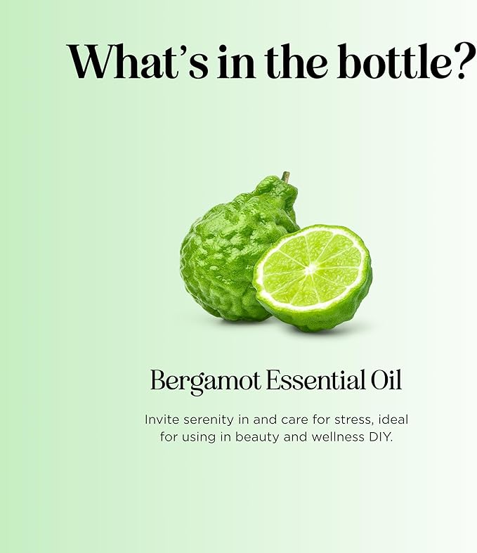 Bergamot Essential Oil for Diffuser Aromatherapy - 100% Pure Citrus Bergamot Oil for Hair Skin and Nails Plus Undiluted Relaxing Aromatherapy Essential Oil for Diffusers Baths and Topical Uses 1oz