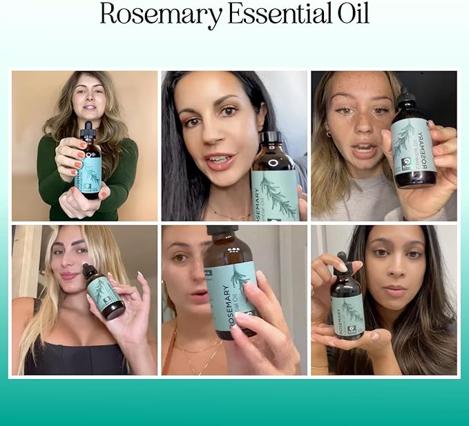 Pure Rosemary Essential Oil Bulk Size - Undiluted Rosemary Oil for Hair Skin and Nails and Refreshing Aromatherapy Oil for Diffusers - Cleansing Essential Oil for Dry Scalp Care 8oz