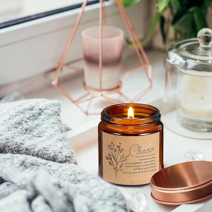 Fumete 10 Pcs Jars Scented Soy Candles 3.5 oz May You Be Proud of The Difference Candles Valentines Team Thank You Gifts Employees Coworker Appreciation Volunteers Nurse Teachers(Amber,Coordinator)